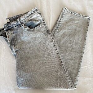 H&M black washed womens jeans size US 16 mom jean style